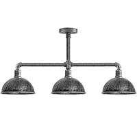 LEDSone 3 Way Water Pipe Ceiling Pendant Lights Fitting 60cm Metal Dome Indoor Lamp for Living Room Bedroom Kitchens Bar Cafes Hallways Restaurants (Brushed Silver)