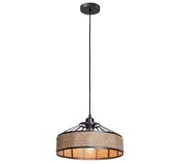 LEDSone Vintage Hemp Rope Pendant Light with Hemp Rope arounded Wire Cage Hanging Ceiling Pendant Decorative Light Fixture for Restaurant and Any Other Places