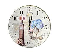 LEDSone 30cm Wall Clock Round Analogue Clock Battery Operated Ticking Clock Vintage London-Inspired Design For Kitchen Bedroom Home Office School