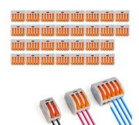 LEDSONE 30pcs Lever Nut Wire Connectors Electrical 5 Port Terminal Block Spring Wire Push Clamp Quick Compact Splicing Connectors for Circuit Inline, Flame Retardant