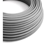 LEDSone 32.8ft Vintage 2 Core Round 18 Gauge Cable Fabric Cloth Covered Electrical Wire, 10m 2 Conductors Lamp cable Modern Cloth Covered Wire for Pendant Light Industrial DIY Project (Grey)