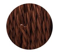 LEDSone 32.8ft Vintage 2 Core Twisted 18 Gauge Cable Fabric Cloth Covered Electrical Wire, 10m 2 Conductors Lamp cable Modern Cloth Covered Wire for Pendant Light Industrial DIY Project (Dark Brown)