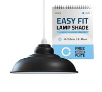 LEDSone 32CM Metal Ceiling Lamp Shade, Easy Fit Pendant Light for Bedroom, Hallway, Cafe, Restaurant, Modern Industrial Light Fixture, Stylish Pendant for Home & Commercial Spaces. (Black Inner White)