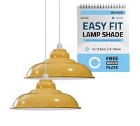 LEDSone 32CM Metal Ceiling Lamp Shade, Easy Fit Pendant Light for Bedroom, Hallway, Cafe, Restaurant, Modern Industrial Light Fixture, Stylish Pendant for Home & Commercial Spaces.2 Pack
