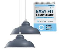 LEDSone 32CM Metal Ceiling Lamp Shade, Easy Fit Pendant Light for Bedroom, Hallway, Cafe, Restaurant, Modern Industrial Light Fixture, Stylish Pendant for Home & Commercial Spaces.2 Pack