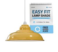 LEDSone 32CM Metal Yellow Ceiling Lamp Shade, Easy Fit Pendant Light for Bedroom, Hallway, Cafe, Restaurant, Modern Industrial Light Fixture, Stylish Pendant for Home & Commercial Spaces.
