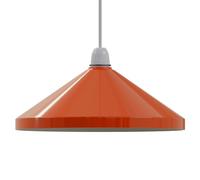 LEDSone 33.5cm Painted Orange Metal Cone Lampshade Easy Fit with 4cm Top Hole - Modern Retro Pendant Light Shade for Kitchen Living Room Bedroom Café Décor