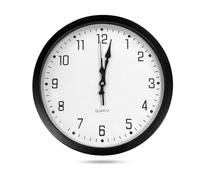 LEDSone 35cm Wall Clock Modern Bright White Dial & Black Frame with Easy to Read Numbers and Quartz Movement Battery Operated Decorative Clock for Home and Professional Spaces