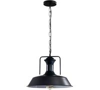 LEDSone 36cm Metal Ceiling Pendant Light Shade E27 Hanging 2 Core Pendant Holder Adjustable Chain for Bedroom Hall Dining Room Lounge Kitchen (Black Inner White - Without Bulb)