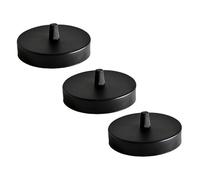 LEDSone 3PCS Ceiling Rose Pendant Cable Grip Clamp Plate for Light Fitting 100mm Multi Colour Ceiling Rose with Accessories (Black)