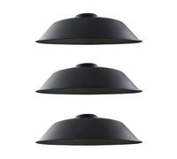 LEDSone 3PCS Retro Style Black Metal Easy Fit Ceiling Pendant Light Shade, 26cm Industrial Vintage Look Lamp Shade (Free Reducer Plate)
