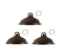 LEDSone 3PCS Retro Style Brushed Copper Metal Easy Fit Ceiling Pendant Light Barn Shade, 30cm Industrial Vintage Look Lamp Shade (Free Reducer Plate)