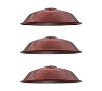 LEDSone 3PCS Retro Style Rustic Red Metal Easy Fit Ceiling Pendant Light Shade, 26cm Industrial Vintage Look Lamp Shade (Free Reducer Plate)