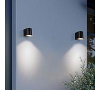 LEDSone 3W Matt Black Outdoor Wall Downlight Modern Aluminum Exterior Wall Sconces for Porch, Hallway, Patio, Front Door, Garage 2 Pack (Black)