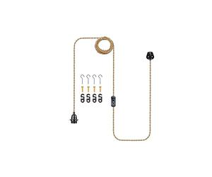 LEDSone 4.5m Twisted Hemp Rope Hanging Light Kit with E27 Lamp Socket On-Off Switch Plug-in Pendant (Hemp-4.5m)