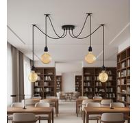 LEDSone 4-Light Industrial Spider Pendant Ceiling Lamp Adjustable Chandelier with E27 Holders for Living Room, Dining, Kitchen, Bar, or Cafe Decor