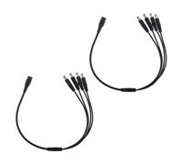 LEDSone 4 Way Splitter Cable 12V 5.5mm Heaphone Splitter Female to 2 Dual 5.5mm Male Cable Audio Mic Splitter Cable Compatible with Speaker Laptop CCTV Camera 2 Pack