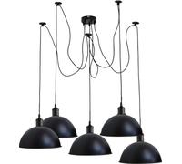 LEDSone 5 Heads Black Barn Shade Ceiling Spider Lamp E27 Pendant Light Fixture Adjustable DIY Lighting Spider Ceiling Light Hanging Lamp for Dining Room,Kitchen Bedroom,Farmhouse