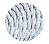 LEDSone 5 Meters/16.4FT White Braided Cable 3 Core Electrical Cable Vintage Braided Flex Twisted Fabric Electrical Wire for DIY Lamps Industrial Pendant Lights Lighting Appliances