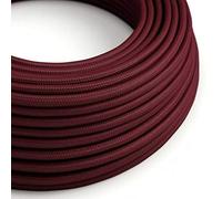 LEDSone 5 Meters Burgundy Vintage Colour Braided Flexible Cable, 3 Core Round Fabric Electrical Cable Wire for Multiple uses in Lamps, Old Antique Lamp, Pendants Lights, Other Appliances