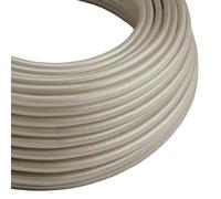 LEDSone 5 Meters Cream Vintage Braided Flexible Cable 3 Core Round Fabric Electrical Cable Wire for Multiple uses in Lamps Old Antique Lamp Pendants Lights