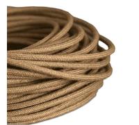 LEDSone 5 Meters Hemp Vintage Colour Braided Flexible Cable 3 Core Round Fabric Electrical Cable Wire for Multiple uses in Lamps Old Antique Lamp Pendants Lights