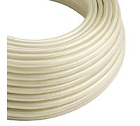 LEDSone 5 Meters Ivory Vintage Colour Braided Flexible Cable, 3 Core Round Fabric Electrical Cable Wire for Multiple uses in Lamps, Old Antique Lamp, Pendants Lights, Other Appliances