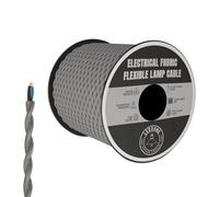 LEDSone 5 Meters Vintage Braided Cable 2 core Black Antique Twisted Woven Silk Lighting Cable Flexible Fabric Wire, DIY Electrical Cord 0.75mm (Grey)