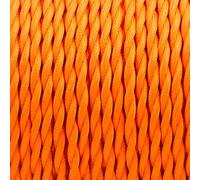 LEDSone 5 Meters Vintage Orange Braided Flex Cable 3 Core Twisted Fabric Electrical Cable Wire for DIY Industrial Pendant Lights or Other Appliances