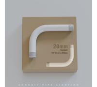 LEDSone 5 Pack 20mm Conduit 90° Elbow White Smooth L Design