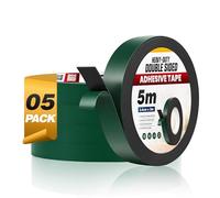 LEDSone 5 Pack Black Foam Double Sided Tape 2.4cm x 5m - Heavy Duty IXPE Mounting Sponge Tape Adhesive Waterproof High Tack for Automotive, Outdoor, DIY & Construction, Car Trims Numberplates