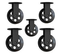 LEDSone 5 PCS Black Pulley Wheels for Plug in Pendant Light, Vintage Wall Ceiling Mount Pulleys for Hanging Lamp, Rustic Industrial Pulleys for Chandelier