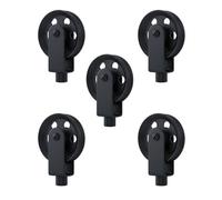 LEDSone 5 PCS Vintage Wall Ceiling Mount Pulleys, Black Pulley Wheels for Plug in Pendant Light, Wall Mount Lifting Towing Pulleys for Hanging Lamp Chandelier (Pack 5)