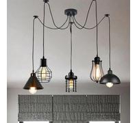 Ledsone 5 Way Vintage Spider Ceiling Pendant Light, 2M Adjustable Cable, E27 60W, 110-240V