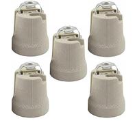 LEDSone 5 x Ceramic Lamp Holder,E27 Lamp Base Socket Converter,Vintage Edison Porcelain Bulb Holder Screw 60W, AC11OV-250V Heat Retro Lamp,Light Fitting LED Bulbs Replacement UK