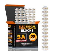 LEDSone 5A Electrical Cable Connectors Blocks 5 Amp 12 Way White Terminal Block Strip Electric Wire Connectors Blocks Kit Connecting for Wiring Cable