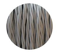 LEDSone 5M 3 Core Grey Fabric Braided Cable, Electrical Wire for Lighting
