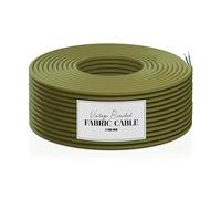 LEDSONE 5Meters / 16.4ft Braided Cable, 2 Core Electrical Cables, Vintage Braided Flex Cable Round Fabric Electrical Wire for DIY Lamps Industrial Pendant Lights Lighting Appliances (Army Green - 5M)