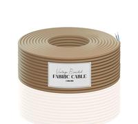 LEDSONE 5Meters / 16.4ft Braided Cable, 2 Core Electrical Wire, Vintage Braided Flex Cable Round Fabric Electrical Wire for DIY Lamps Industrial Pendant Lights Lighting Appliances (Cream - 5M)