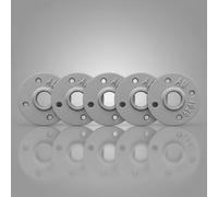 LEDSone 5Pcs Industrial BSP Floor Flange Iron Pipe Fittings 3/4 Inch Threaded Hole Flange for Pipe Shelf Brackets DIY Project Furniture Shelving Decoration