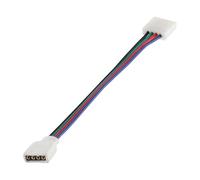 LEDSone 5PCS LED 5050 RGB Strip Light Connector 4 Pin Conductor 10 mm Wide Strip to Controller Jumper Solderless Clamp On Pigtail Adapter for 5050 Color Changing Flexible LED Strip Light