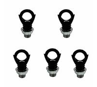LEDSone 5PCS Mini Ceiling Antique Carving Buckle Design Q-Hanger M10 Screw and Nut Hook Ring 10mm Cord Grip Mount Ceiling Rose Hooks for Garden Office Kitchen Bedroom Outside (Hook Ring, Black)