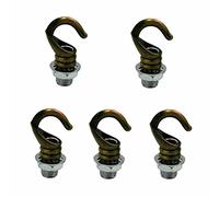 LEDSone 5PCS Mini Ceiling Hook Antique Carving Buckle Design Q-Hanger M10 Screw and Nut Ring 10mm Cord Grip Mount Ceiling Rose Hooks for Garden Office Kitchen Bedroom Outside (Hook, Green Brass)