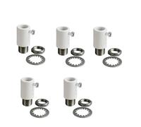 LEDSone 5Pcs Vintage Metal Cord Grip with 10mm Female Thread Strain Relief Screws Directly into Lampholder DIY & Light Fitting (White, 5 Pack)