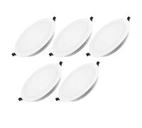 LEDSone 5W Round LED Downlight - Recessed Ceiling Spotlight, 100LM/W, Cool White 6000K, Cut Φ70-80MM, Aluminum Housing, AC 110-265V, Set of 1/2, Pack of 5, Kitchen, Living Room, Bedroom