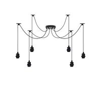 LEDSone 6 Head Spider Pendant Light Fitting E27 Industrial Ceiling Chandelier 2m Adjustable Cables DIY Hanging Loft Lighting for Bedroom, Dining Room, Kitchen