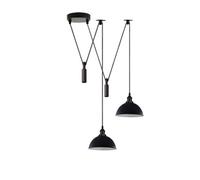 Ledsone 60W Black 2 Head Lamp Ceiling Pendant Light 2M Adjustable Cord Shade For Indoor 110 To 240V