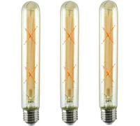 LEDSone 7.3 Inch E27 Led Bulb 60 watt Dimmable,2700k Warm White Edison Bulbs, 4W Tubular T185 Long Clear Glass Light Bulb for Rustic Pendant,Industrial Pipe,Wall Sconces,Chandeliers 3 Pack