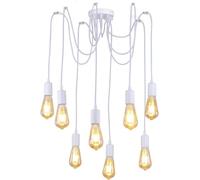 LEDSone 8-Head Spider Pendant Light White E27 Industrial Ceiling Chandelier Adjustable Hanging Lamp for Dining Room, Kitchen Island, Café & Bar Lighting
