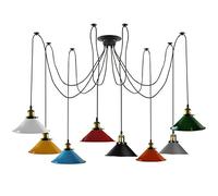 LEDSone Industrial Pendant Lighting 8 Heads, Adjustable DIY Vintage Style Spider Semi Flush Mount Ceiling Light Chandelier, Hanging Lamp Fixture for Dining Room, Kitchen Bedroom (Multi)